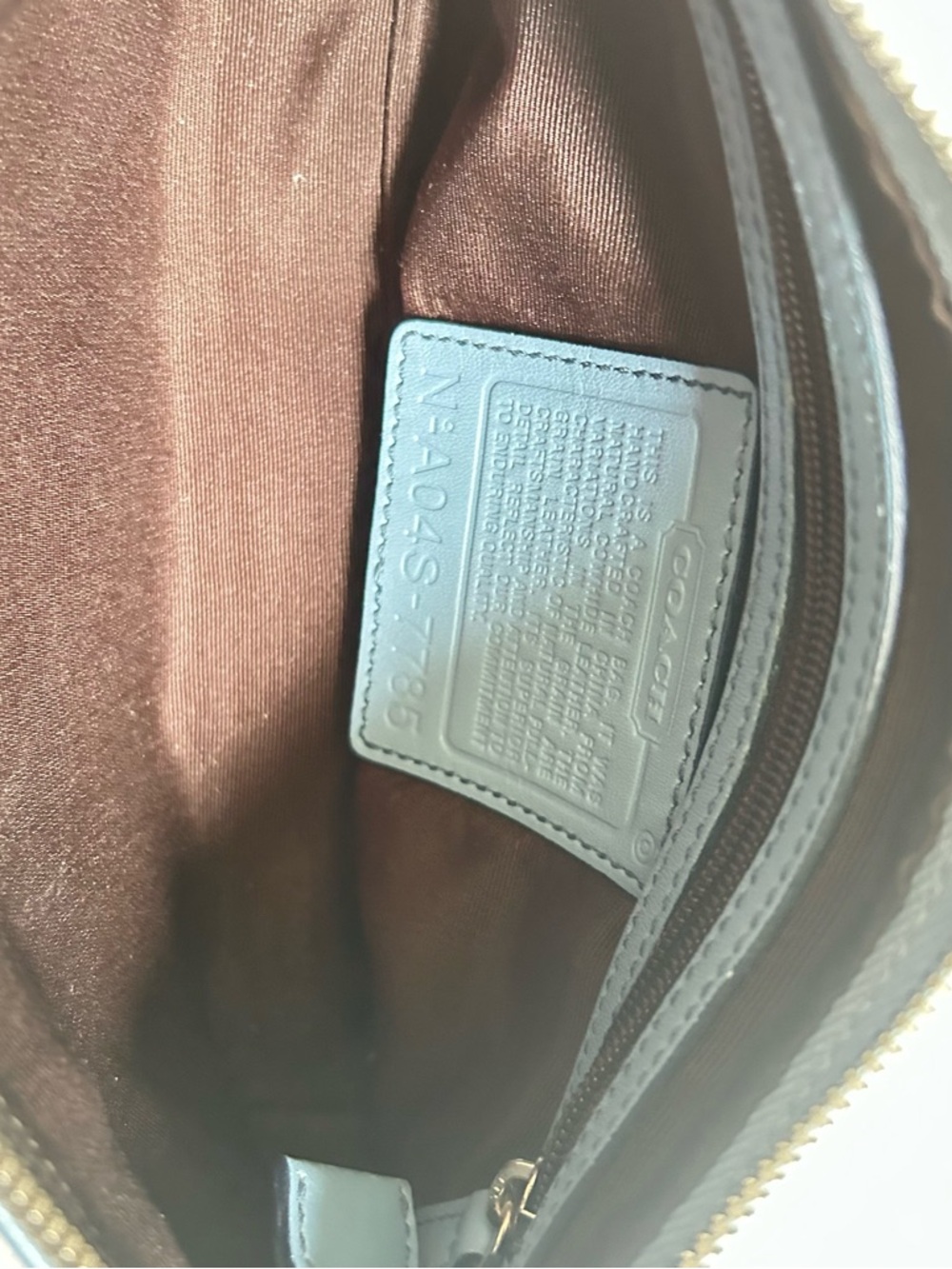 Coach Light Blue Leather Small Baguette Shoulder Bag 7785 Vintage Y2K - Picture 5 of 9